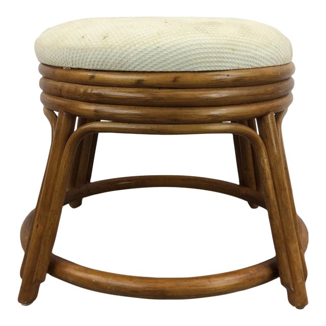 Vintage Rattan Footstool Ottoman Chairish