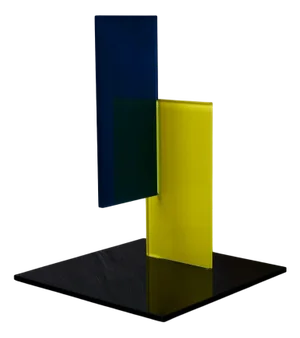 Multicolored Colored Glass Sculpture, 1980s
