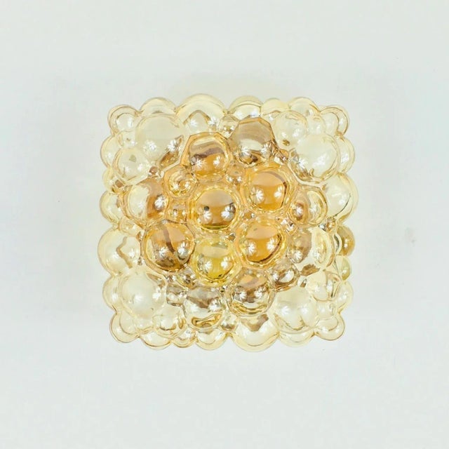 Mid-Century Modern Amber Bubble Glass Flush Mount by Helena Tynell for Limburg, Germany, 1970s For Sale - Image 14 of 14