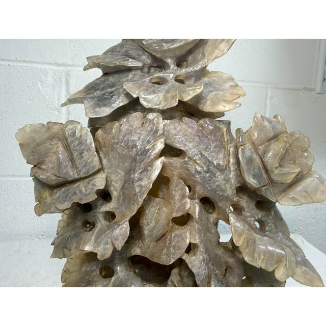 Gemstone Large Antique Carved Chinese Amethyst Smokey Quartz Crystal Lidded Urn Sculpture For Sale - Image 7 of 17