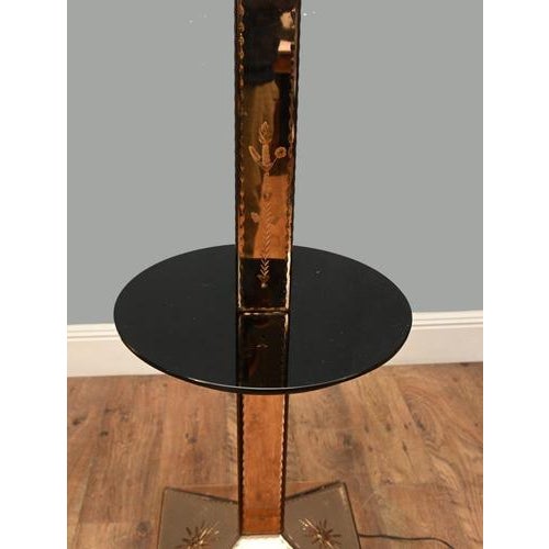 Art Deco Floor Lamp in Glass with Cocktail Table, 1930s For Sale - Image 6 of 8