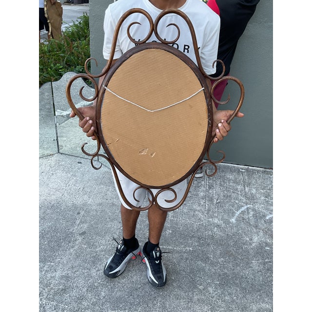 Vintage Bent Rattan Mirror For Sale - Image 10 of 12