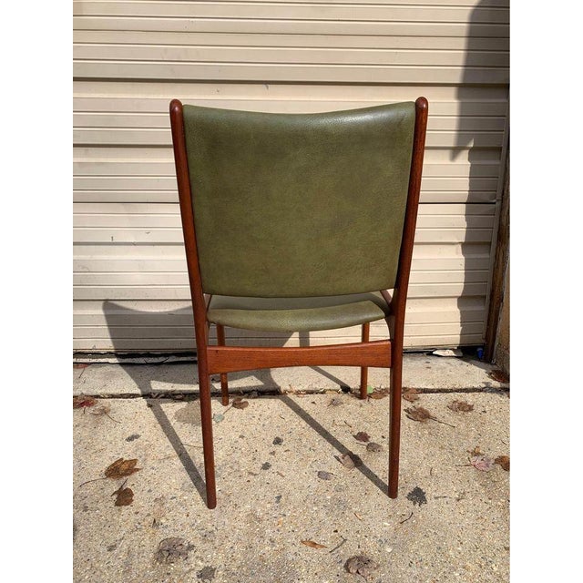 Pair of Mid Century Green Vinyl Side Chairs For Sale - Image 10 of 11