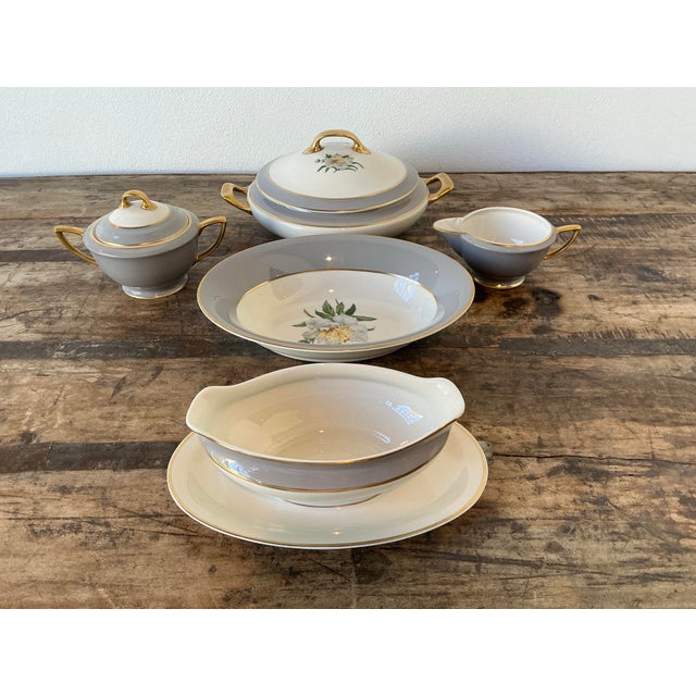 Ceramic Vintage Princess China “Golden Peony” Serving Pieces - Set of 5 For Sale - Image 7 of 12