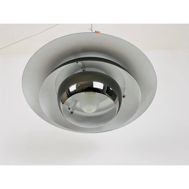 Danish Chrome and Metal Pendant Lamp, 1980s For Sale - Image 9 of 13