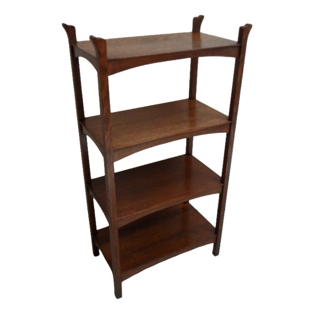 Art Nouveau Jugendstil Oak Open Bookcase Shelf, 1890s For Sale