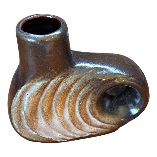 Glazed Terracotta Vase by Walter Becht, 1970s For Sale