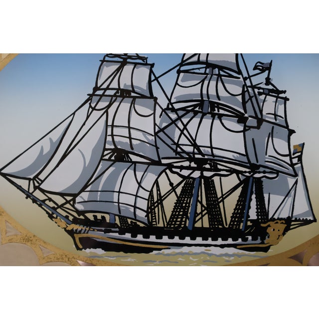 Late 20th Century Vintage British East India Company Sailing Ship Reverse-Glass Pub Mirror For Sale - Image 5 of 18