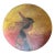 1915 One of a Kind Painted Wood Disk Bowl - Signed with initials L.B.C. For Sale