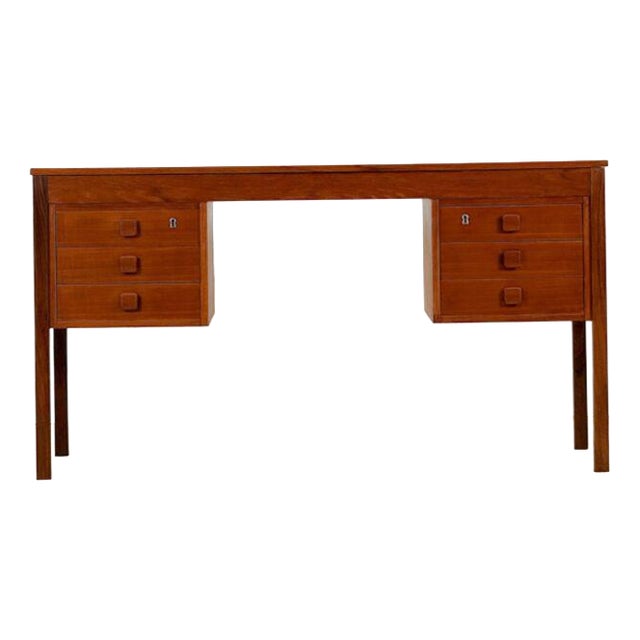 Mid-Century Modern Danish Teak Desk from Dominos Møbler, Denmark, 1960s For Sale
