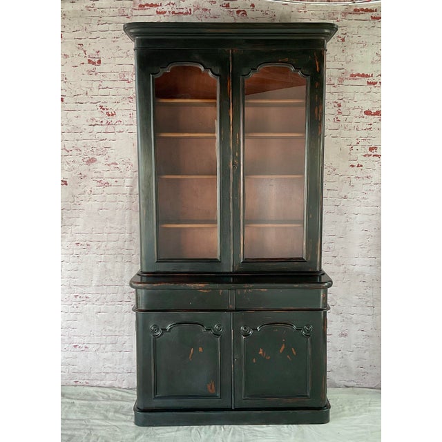 English Regency Ebonized Wood Bookcase Cabinet, 19th Century For Sale - Image 4 of 10