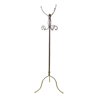 Black Metal Freestanding Coat Rack with Curved Hooks For Sale
