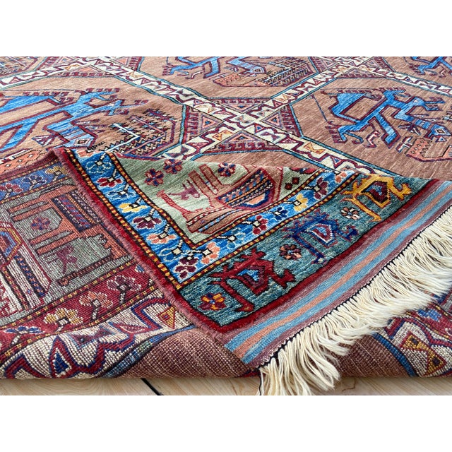 Vintage Ersari Wool Rug, Camel Bird Gul For Sale - Image 12 of 13
