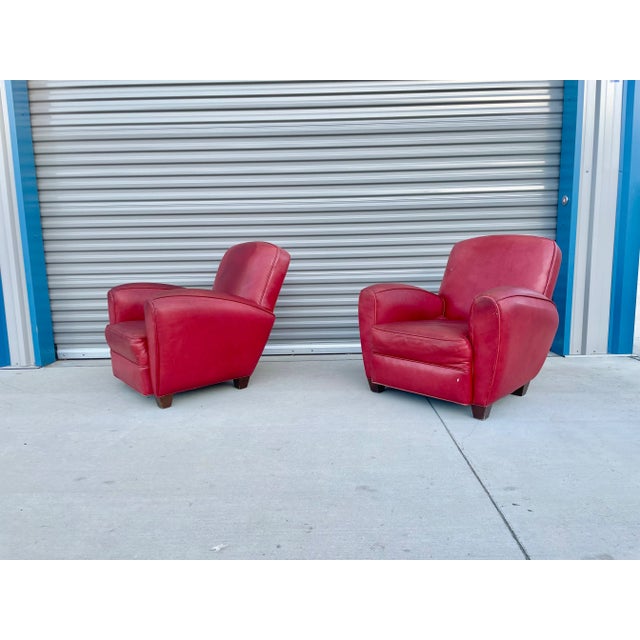 Vintage Leather Lounge Chairs & Ottoman Set, 3 Pieces For Sale - Image 4 of 13