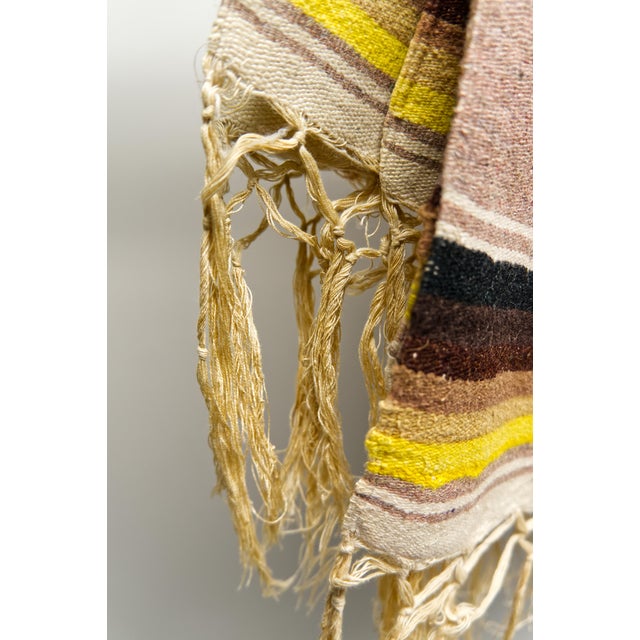 Mid Twentieth Century Southwest Style Hand Loomed Wool Sarape Blanket For Sale In Louisville - Image 6 of 6