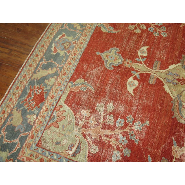 A late 19th Century room size persian ziegler mahal distressed rug rug no. 9677 size 10' x 14'