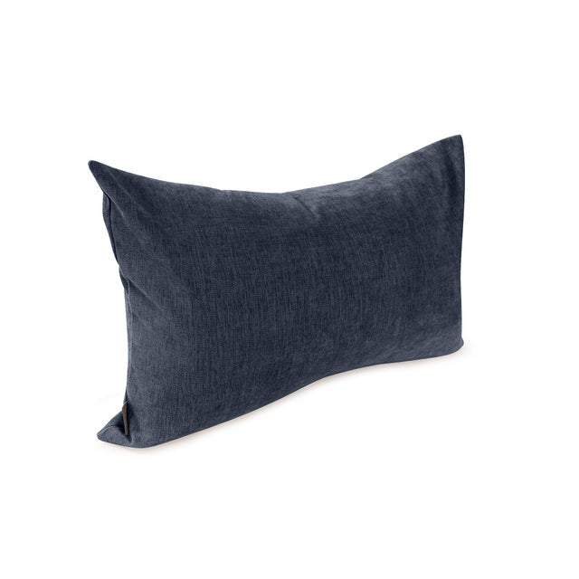 Kenneth Ludwig Chicago Komodo Navy Poly Filled 14x22 Pillow For Sale - Image 4 of 10