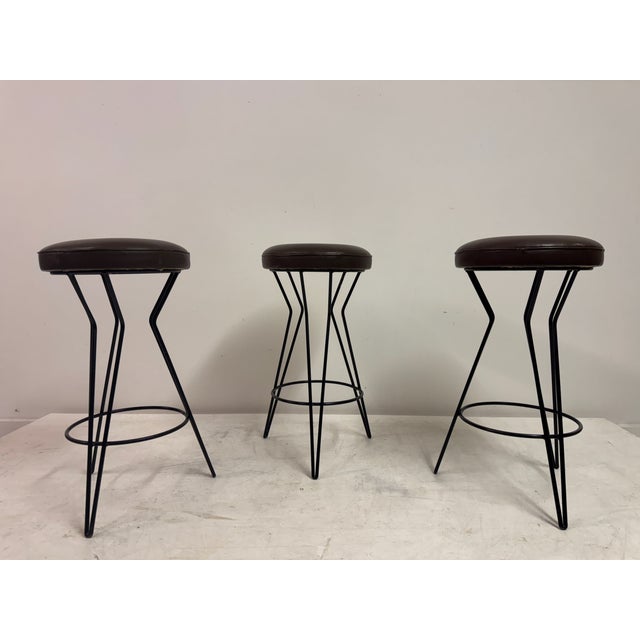 1960s Mid-Century Bar Stools, 1960s, Set of 3 For Sale - Image 5 of 13