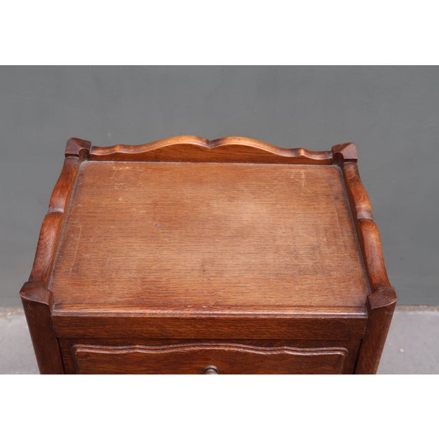 Wood French Antique Oak Nightstand For Sale - Image 7 of 9