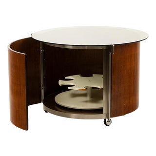 Round Coffee Table with Built-in Bar by Eugenio Gerli for Tecno, 1960 For Sale