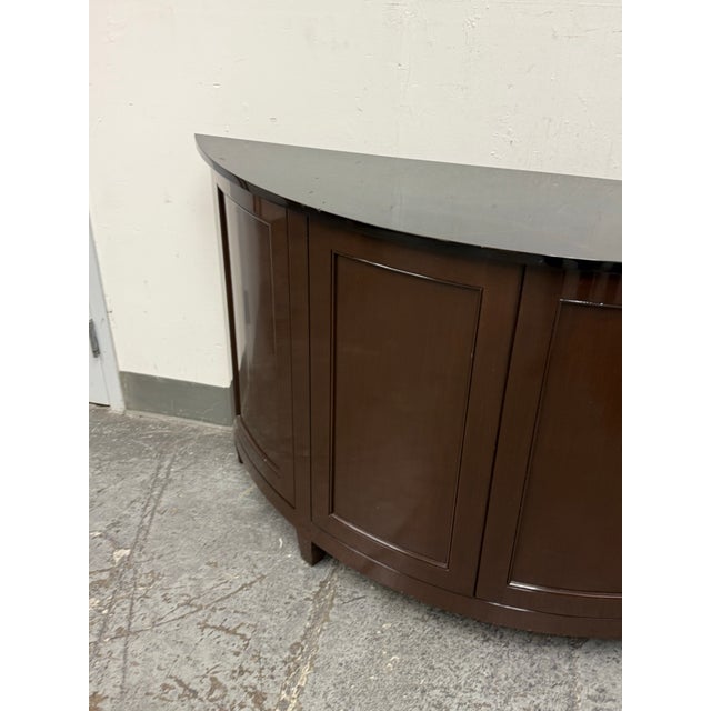 Wood Nancy Corzine Harlequin Demilune Buffet For Sale - Image 7 of 12