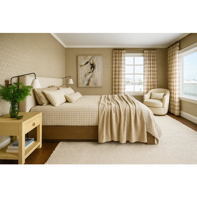 Vintage 1980s Brown and Beige Chevron Motif Wallpaper For Sale - Image 6 of 8