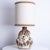White Brique Ceramic Floor Table Lamp with Silk Lampshade attributed to R. Houben, 1970s For Sale - Image 10 of 13