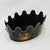 Vintage Chinoiserie Hand-Painted Toleware Scalloped Planter – Black and Gold Metal Cachepot For Sale - Image 4 of 9