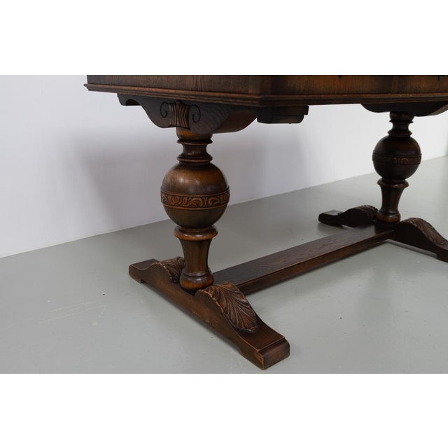 Antique Danish Oak Writing Desk, 1900s For Sale - Image 5 of 18