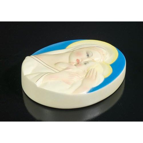 Ceramic Madonna and Child Sculpture from Lenci, 1930s For Sale - Image 11 of 18