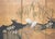 "Willow and White Herons" by Yukiga, 1970s Showa Era Japanese Painted Byobu Screen For Sale - Image 4 of 18