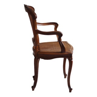 Louis XV Style Armchair with Viennese Caning in Walnut, 1900 For Sale