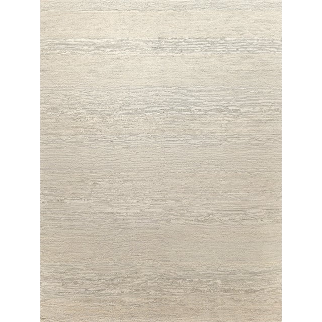 Textile Exquisite Rugs Merino Wool Hand-Knotted Light Silver Rug-9'X12' For Sale - Image 7 of 7