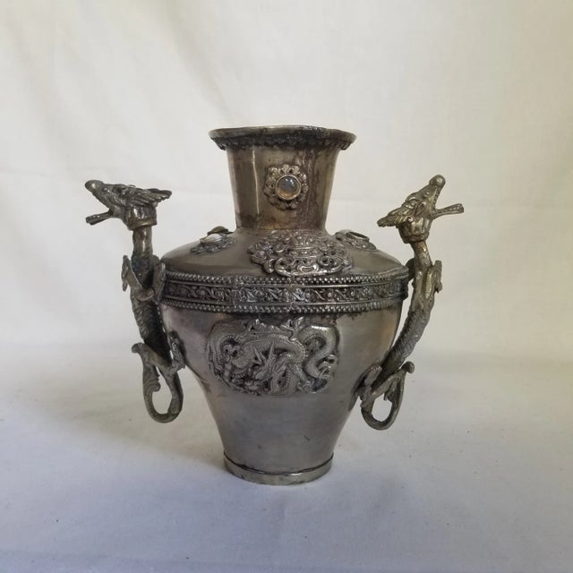 Late 19th Century Pewter Dragon Vase For Sale - Image 9 of 9