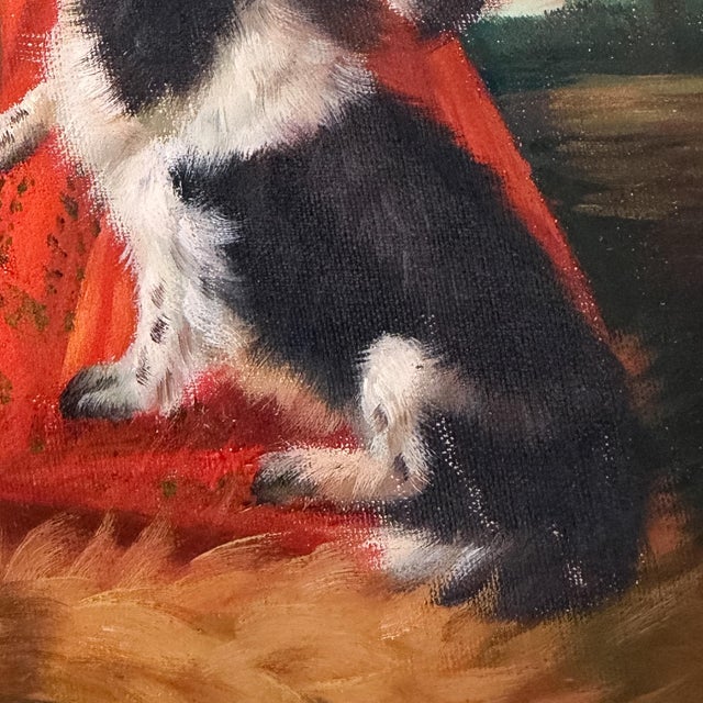 Mid 20th Century Vintage Oil Painting on Board of King Charles Spaniels After Richard Ansdell - Unsigned For Sale - Image 5 of 10