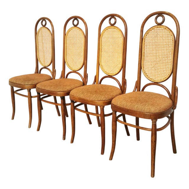 Vintage Bentwood Dining Chairs, 1970s, Set of 4 For Sale