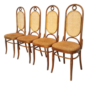 Vintage Bentwood Dining Chairs, 1970s, Set of 4