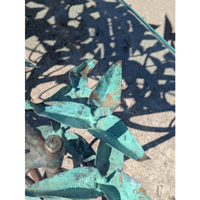 Late 20th Century Hand Made Copper Triangle Mangrove Coffee Table Botanical For Sale - Image 10 of 16