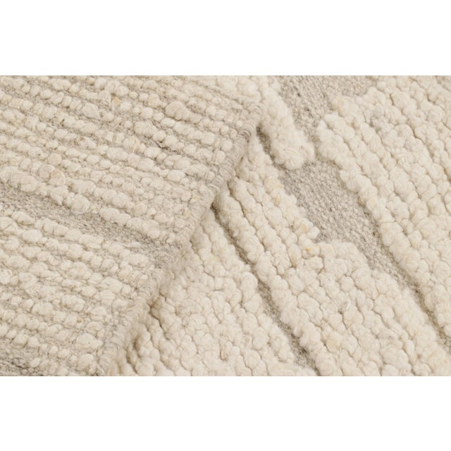 Textile Rug & Kilim’s Textural Kilim in White Abstract High-Low Patterns - 12x16 For Sale - Image 7 of 7