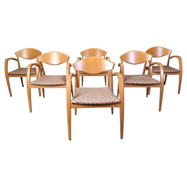 Vintage Spanish Wooden Armchairs, 1990s, Set of 6 For Sale - Image 10 of 10
