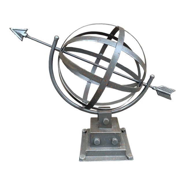 Contemporary Iron Garden Armillary Sundial For Sale