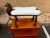 Wood Mid 20th Century Vintage Fruitwood Carved Camel Shadow Leather Sea on Casters For Sale - Image 7 of 9