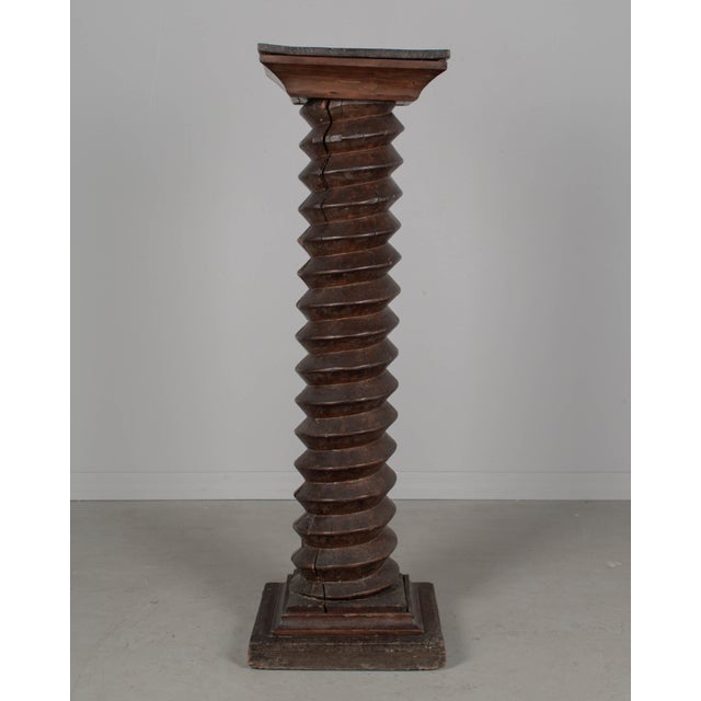 18th Century French Wooden Wine Press Screw Pedestal For Sale - Image 4 of 14
