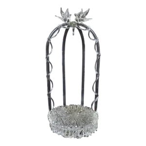 Italian Murano Glass Ornament Holder or Wedding Cake Topper Etc. W/ Love Birds
