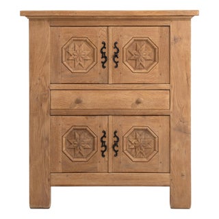 19th Century France Brutalist Antique White Wood Storage Cabinets & Cupboards For Sale