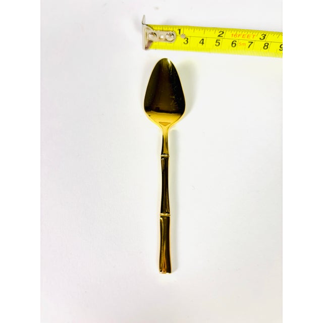 Gold Mid 20th Century Supreme Cutlery Gold-Plated “Bamboo Motif” Demitasse Spoons in Original Presentation Case – Set of 6 For Sale - Image 8 of 9