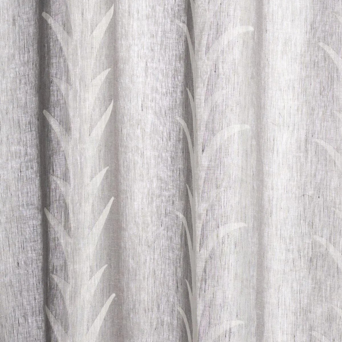 Schumacher Acanthus Stripe Sheer Fabric in Carbon | Chairish