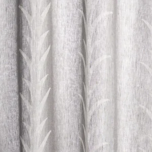 Schumacher Acanthus Stripe Sheer Fabric in Carbon