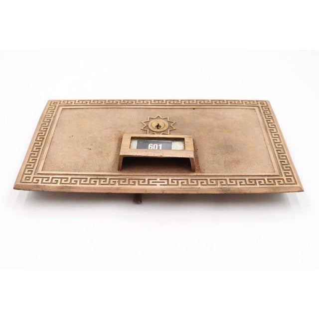 Traditional Vintage Brass u.s. Post Office Mailbox Door For Sale - Image 3 of 6
