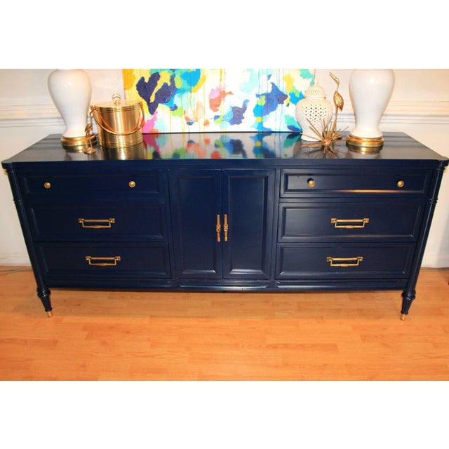 White Furniture Co Navy Blue Lacquered Dresser Chairish